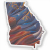 Sticker à peinture sur drapeau de l'État de Géorgi (Devant)