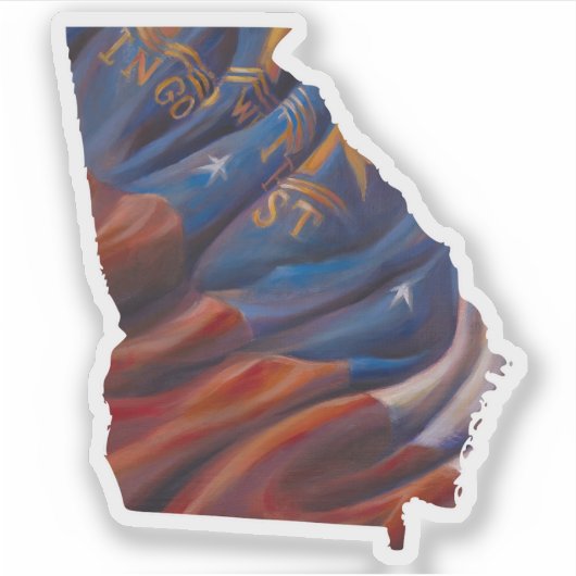 Sticker à peinture sur drapeau de l'État de Géorgi (Devant)