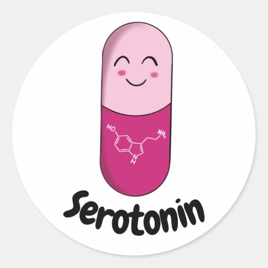 Sticker à pilules joyeuses - Serotonine (Devant)