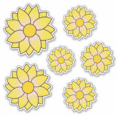 Sticker à plusieurs tailles illustrées de fleurs j (Devant)