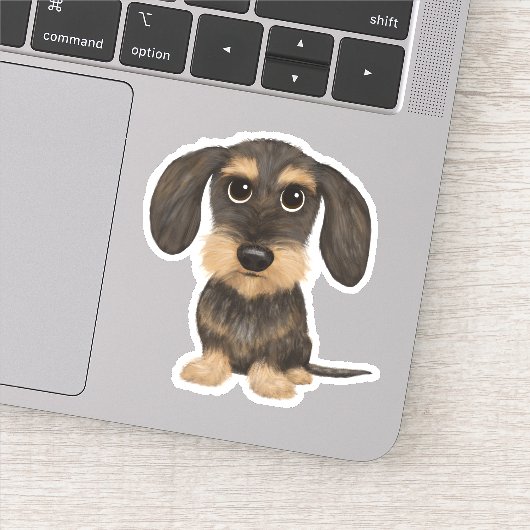 Sticker À poils durs Dachshund | Teckel de chien de carica (Détail)