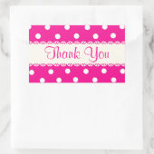 Sticker à points Merci rose Fuschia et blanc Polka (Sac)