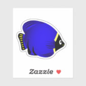 Sticker à poisson bleu jaune (Feuille)