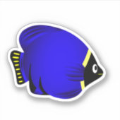 Sticker à poisson bleu jaune (Devant)