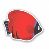 Sticker à poisson rouge carton (Devant)
