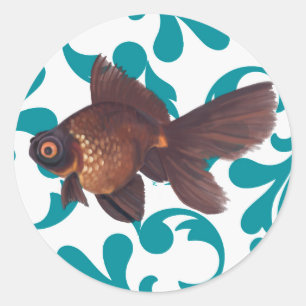 Sticker à poisson rouge noir