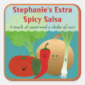 Sticker à salsa Happy personnalisé (Devant)