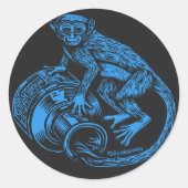 Sticker à singe bleu (Devant)