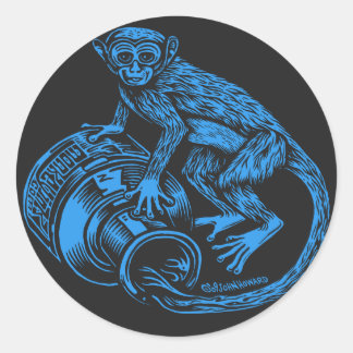 Sticker à singe bleu