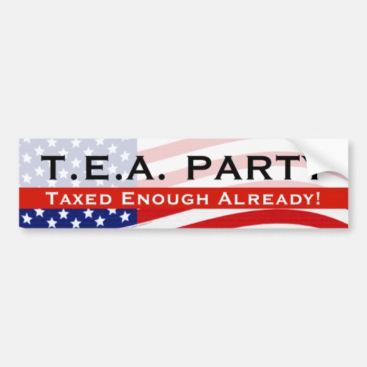 Sticker À Soupe À Thé ; Assez Taxé Déjà ! (Devant)