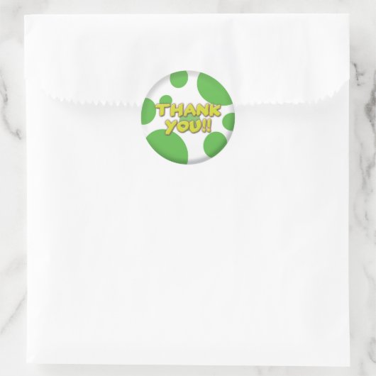 Sticker à taches vertes Merci (Sac)