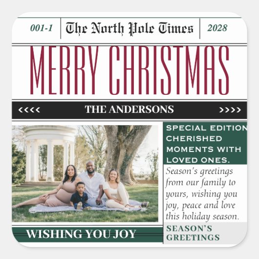 Sticker à thème du journal de Noël (Devant)