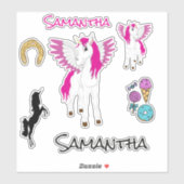 Sticker à thème Wing Unicorn (Feuille)