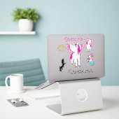 Sticker à thème Wing Unicorn (Ordinateur portable sur le bureau)