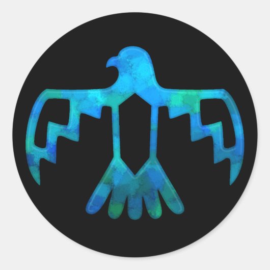 Sticker à Thunderbird bleu-vert (Devant)