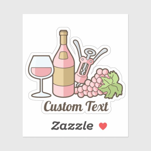 Sticker à vin rose (Feuille)