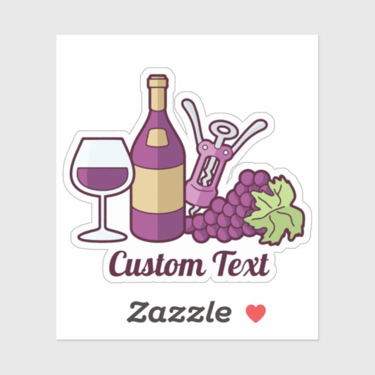 Sticker à vin rouge (Feuille)