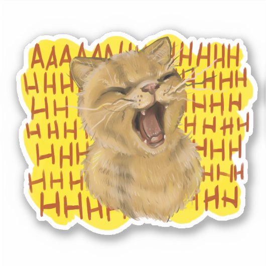 Sticker AAHHHnimal - Chat (Devant)