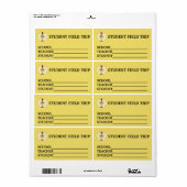 Sticker Aangepaste naam schoolveldreis (Full Sheet)