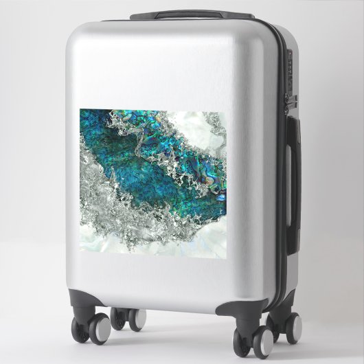 Sticker Abalone Shell Pearl et Argent 2 (Sur valise)