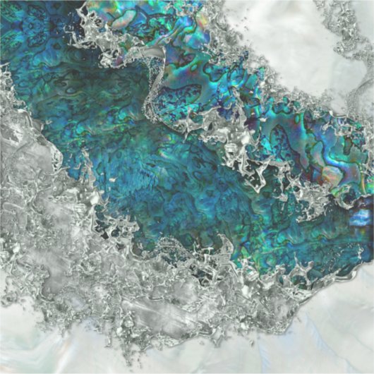 Sticker Abalone Shell Pearl et Argent 2 (Devant)