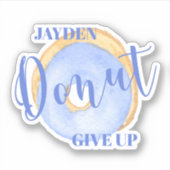 Sticker Abandon de beignes - Bleu doux Donut Vinyle person (Devant)