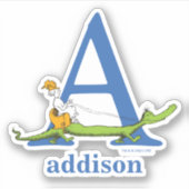 Sticker ABC du Dr Seuss : Lettre A - Blanc | Ajouter Votre (Devant)