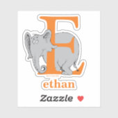 Sticker ABC du Dr Seuss : Lettre E - Blanc | Ajouter Votre (Feuille)