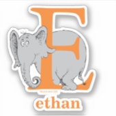 Sticker ABC du Dr Seuss : Lettre E - Blanc | Ajouter Votre (Devant)