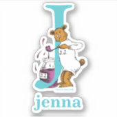 Sticker ABC du Dr Seuss : Lettre J - Blanc | Ajouter Votre (Devant)