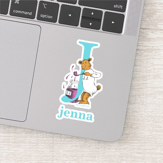 Sticker ABC du Dr Seuss : Lettre J - Blanc | Ajouter Votre (Détail)