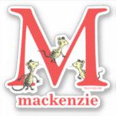 Sticker ABC du Dr Seuss : Lettre M - Blanc | Ajouter Votre (Devant)