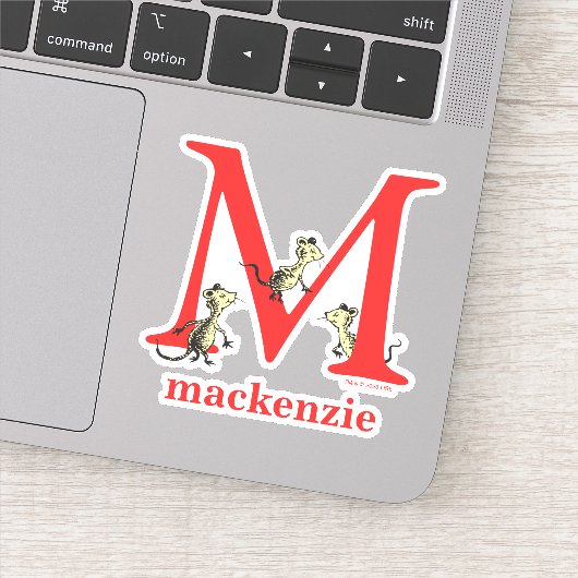 Sticker ABC du Dr Seuss : Lettre M - Blanc | Ajouter Votre (Détail)