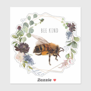 Sticker Abee Citation d'aquarelle d'abeille mignonne