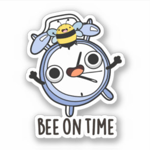 Sticker Abeille À L'Heure Drôle Pun D'Horloge D'Insectes