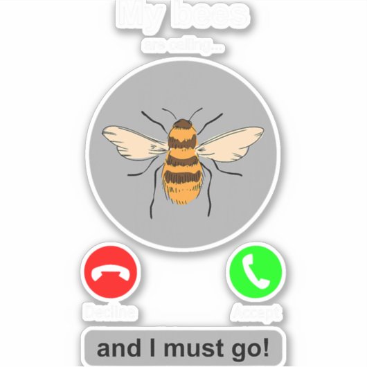 Sticker Abeille apicultrice Drôle abeilles Appelant Apiari (Devant)