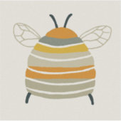 Sticker Abeille Charmée de Style Milieu de Siècle (Devant)