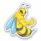 Sticker Abeille comme culturiste (Recto)