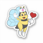 Sticker Abeille comme infirmière avec coeur.PNG (Devant)