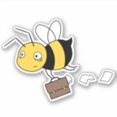 Sticker Abeille d'affaires, abeille fatiguée et stressée t (Devant)