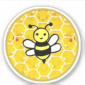 Sticker Abeille de miel et peigne de miel (Devant)
