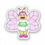 Sticker Abeille en tant qu'infirmière avec trousse First a (Recto)