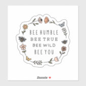 Sticker Abeille Humble, Abeille Vraie, Abeille Sauvée, Abe (Feuille)