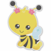 Sticker Abeille mignonne, Petite Abeille, Abeille de miel, (Devant)