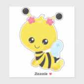 Sticker Abeille mignonne, Petite Abeille, Abeille de miel, (Feuille)