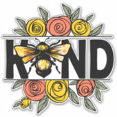 Sticker Abeille Mignonne Soit Une Fleur Orange Jaune (Devant)