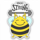 Sticker Abeille - n'abandonne jamais (Devant)