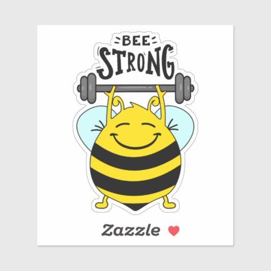 Sticker Abeille - n'abandonne jamais (Feuille)