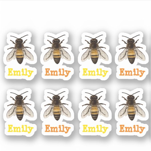 Sticker abeille personnalisée (Devant)