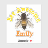 Sticker Abeille personnalisée géniale (Feuille)